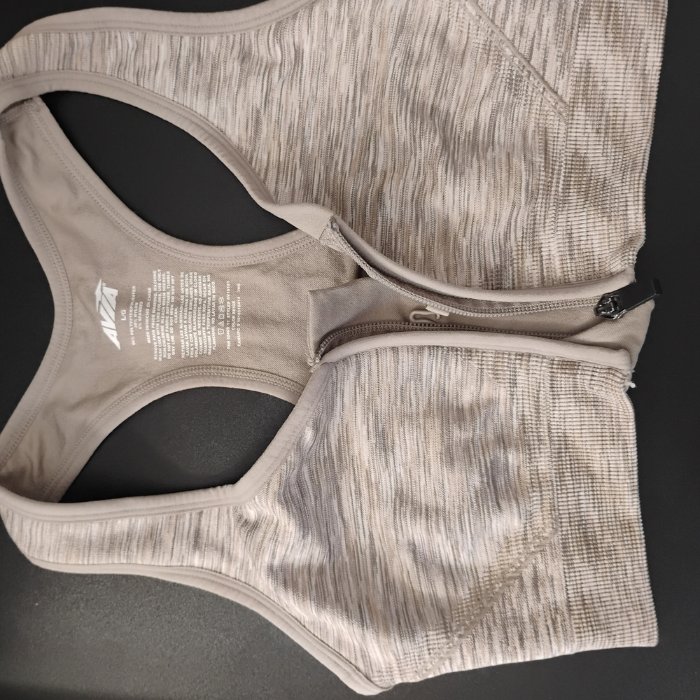 Avia Women's Zip Front Sports Bra - Gray Bundle Special Listed